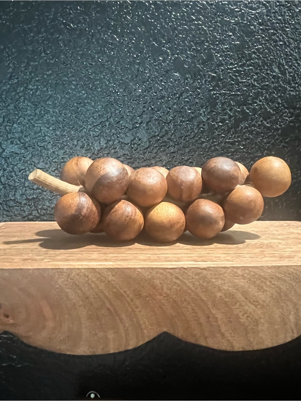 Rustic Wooden Grape Cluster Accent - Brown